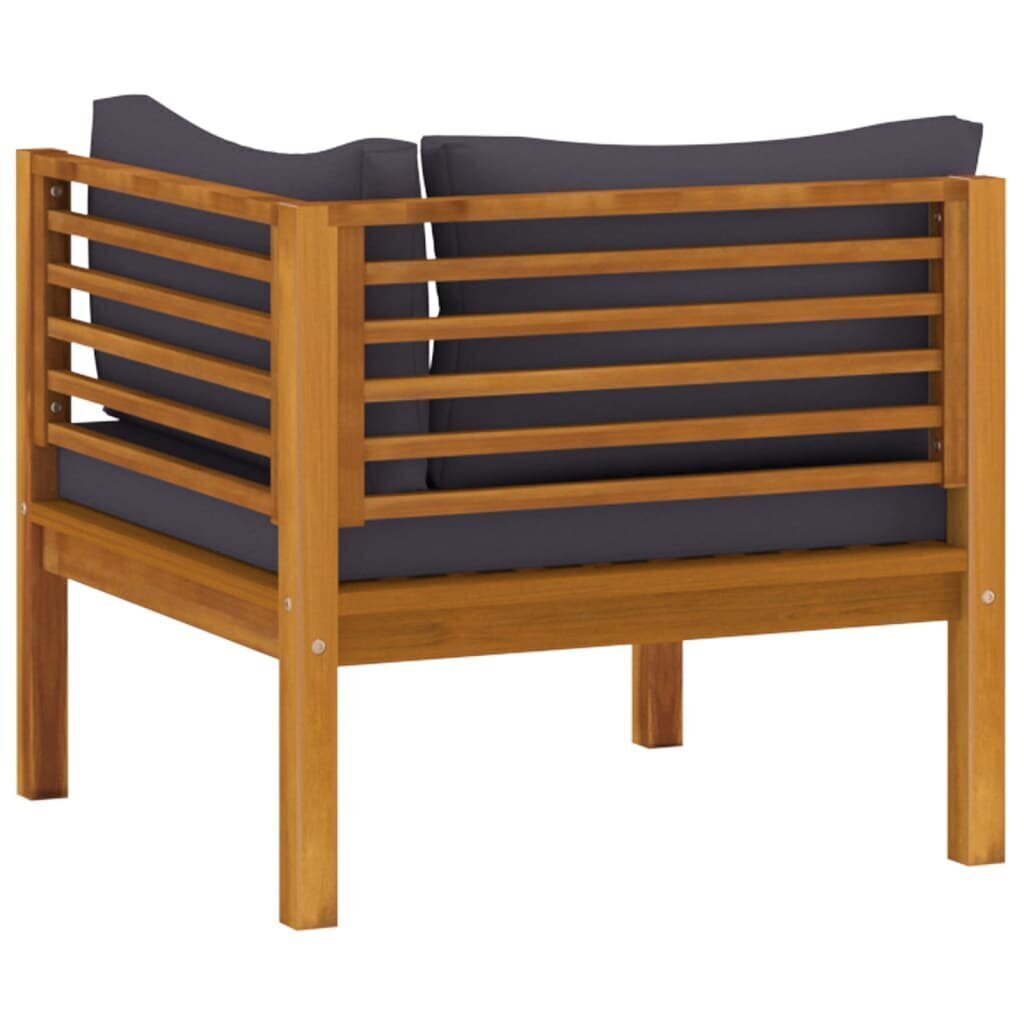 Modulārais stūra dīvāns ar spilveniem, zils/brūns cena un informācija | Dārza krēsli | 220.lv