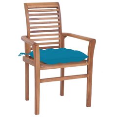Virtuves krēsli ar ziliem spilveniem vidaXL, 8 gab. cena un informācija | Dārza krēsli | 220.lv
