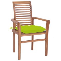 Virtuves krēsli ar zaļiem spilveniem vidaXL, 8 gab. цена и информация | Садовые стулья, кресла, пуфы | 220.lv