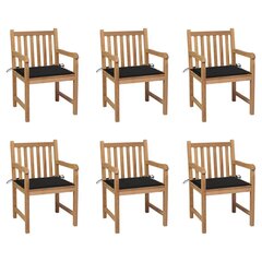 Dārza krēsli ar melniem spilveniem, 6 gab. cena un informācija | Dārza krēsli | 220.lv
