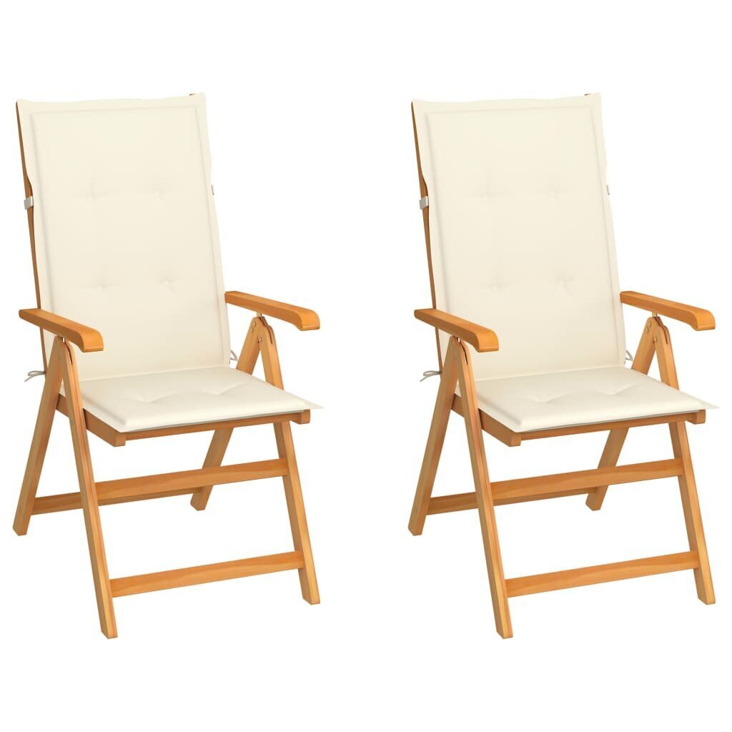 Dārza krēsli ar krēmkrāsas spilveniem, 2 gab. цена и информация | Dārza krēsli | 220.lv