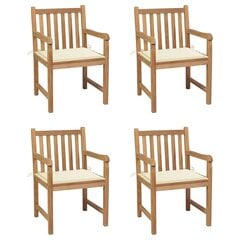 Dārza krēsli ar krēmkrāsas spilveniem, 4 gab. cena un informācija | Dārza krēsli | 220.lv