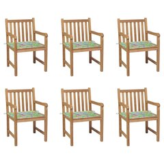 Dārza krēsli ar lapu raksta spilveniem, 6 gab. cena un informācija | Dārza krēsli | 220.lv