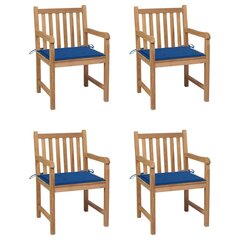 Dārza krēsli ar ziliem spilveniem, 4 gab. cena un informācija | Dārza krēsli | 220.lv