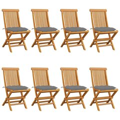 Dārza krēsli ar pelēkiem spilveniem, 8 gab. cena un informācija | Dārza krēsli | 220.lv