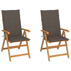 Dārza krēsli ar taupe spilveniem, 2 gab. цена и информация | Садовые стулья, кресла, пуфы | 220.lv