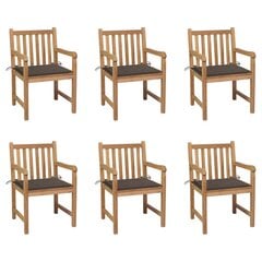 Dārza krēsli ar taupe spilveniem, 6 gab. цена и информация | Садовые стулья, кресла, пуфы | 220.lv