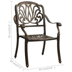Dārza krēsli, 2 gab, bronzas cena un informācija | Dārza krēsli | 220.lv