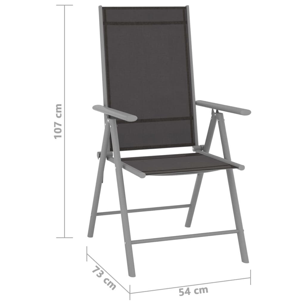 Saliekamie dārza krēsli, 2 gab., melni cena un informācija | Dārza krēsli | 220.lv