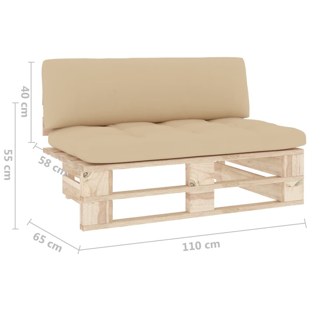 Dārza dīvāna vidējā daļa no paletes vidaXL cena un informācija | Dārza krēsli | 220.lv