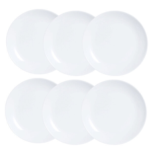 Šķīvju komplekts Luminarc Diwali 6 pcs Balts Stikls (19 cm) cena un informācija | Trauki, šķīvji, pusdienu servīzes | 220.lv