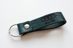 Ādas piekariņš Audi, zili zaļš cena un informācija | Atslēgu piekariņi | 220.lv