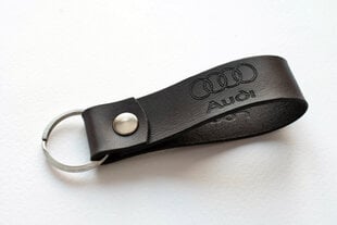 Ādas piekariņš Audi, tumši brūns cena un informācija | Atslēgu piekariņi | 220.lv