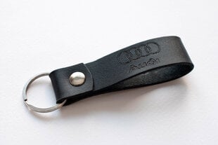 Ādas piekariņš Audi, melns cena un informācija | Atslēgu piekariņi | 220.lv