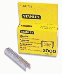 Скобы Stanley, тип G (1200) 6 мм, 0 69 714 цена и информация | Механические инструменты | 220.lv