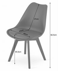 Комплект из 4-х стульев Mark, темно-серый / черный цена и информация | Стулья для кухни и столовой | 220.lv