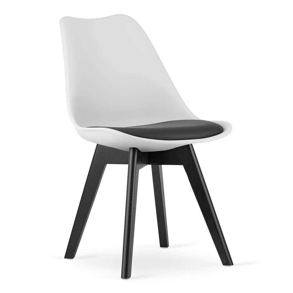 4-u krēslu komplekts Mark, melns/balts cena un informācija | Virtuves un ēdamistabas krēsli | 220.lv