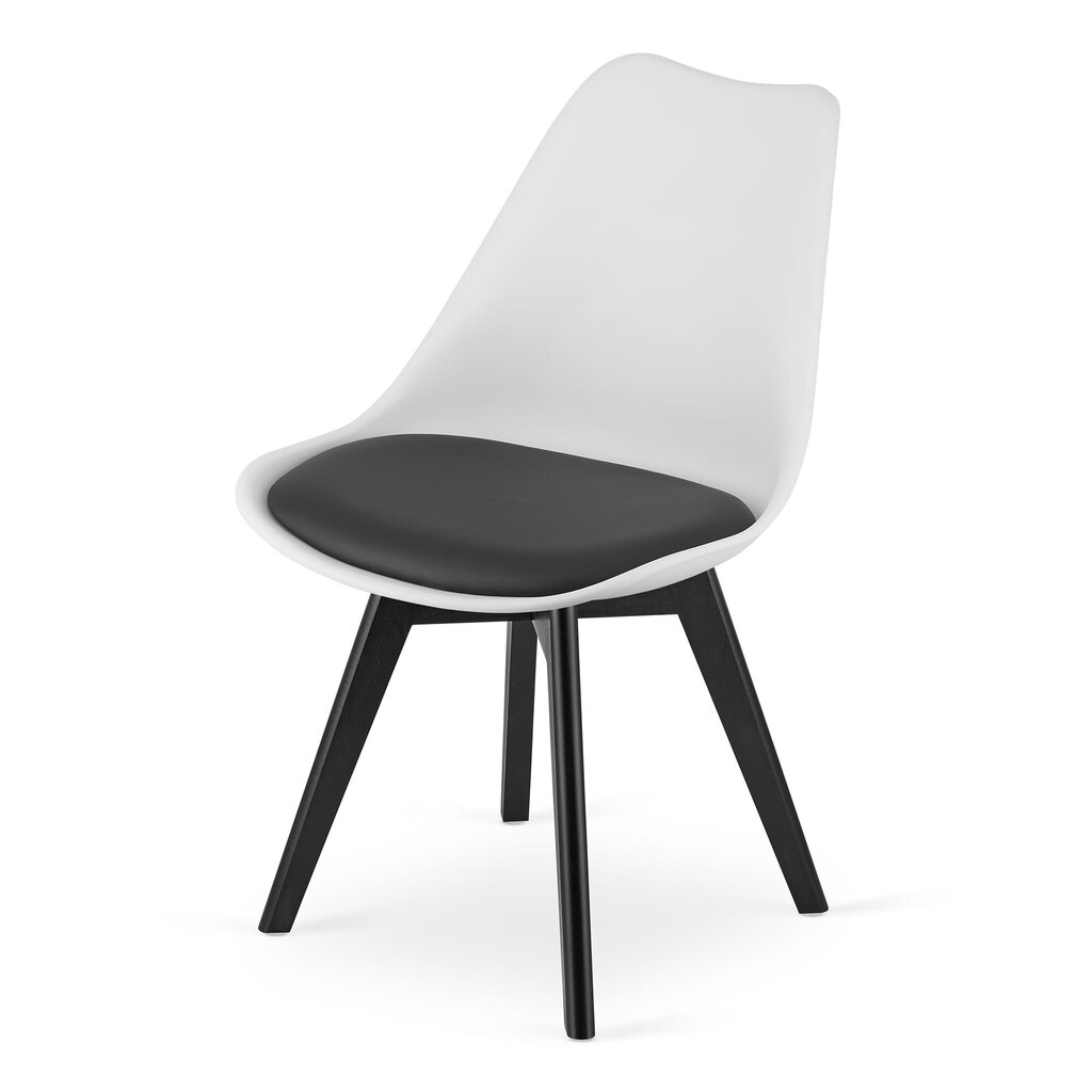 4-u krēslu komplekts Mark, melns/balts цена и информация | Virtuves un ēdamistabas krēsli | 220.lv