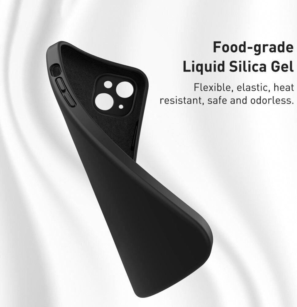 Maciņš Baseus Liquid Silica Gel Apple iPhone 13 Pro melns ARYT000101 cena un informācija | Telefonu vāciņi, maciņi | 220.lv