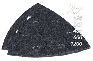 Slīppapīrs Akmens K120, 240, 400, 600, 1200, (2 gab./katrs) Makita B-21733 cena un informācija | Rokas instrumenti | 220.lv