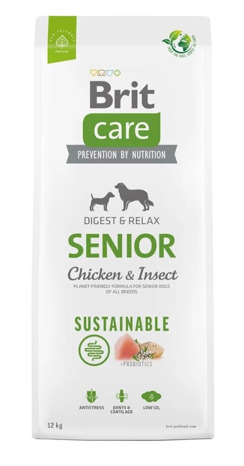 Brit Care SS Senior Chicken&Insect vecākiem suņiem, 12 kg cena un informācija | Sausā barība suņiem | 220.lv