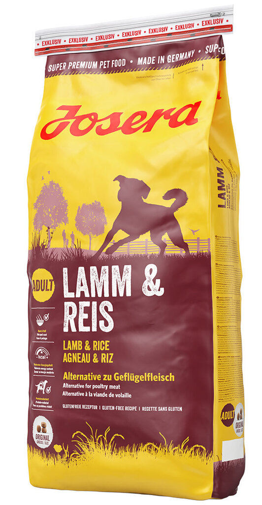 Sausa barība suņiem Josera Lamb&Rice, 15 kg цена и информация | Sausā barība suņiem | 220.lv