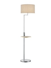 Claas Swing grīdas lampa + galdiņš, 1xE27 + USB, matēta niķeļa/pelēka cena un informācija | Stāvlampas | 220.lv
