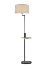 Claas Swing grīdas lampa + galdiņš, 1xE27 + USB, matēti melna/pelēka cena un informācija | Stāvlampas | 220.lv