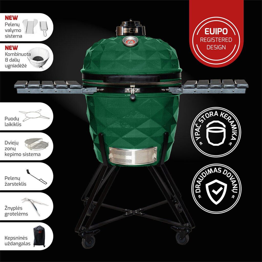 Keramiskais grils KamadoClub PRO 2 PREMIUM+ , Zaļš цена и информация | Grili | 220.lv