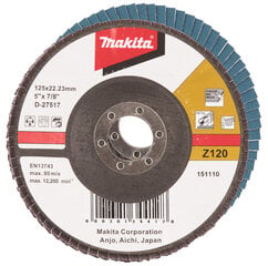 D-27517 Lameļu slīpdisks 125mm K120 Makita cena un informācija | Rokas instrumenti | 220.lv