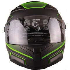 Moto ķivere FALCONE, matēta melna ar zaļu + bezmaksas dāvana цена и информация | Шлемы для мотоциклистов | 220.lv
