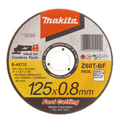 Диск отрезной Makita B-45733, 125x0.8 RST, сталь  цена и информация | Механические инструменты | 220.lv
