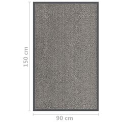 vidaXL durvju paklājs, gaiši brūns, 90x150cm цена и информация | Придверный коврик | 220.lv