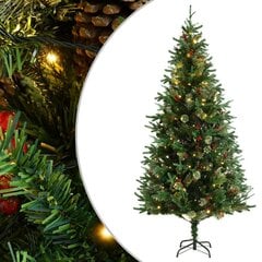 Ziemassvētku eglīte ar LED un čiekuriem 2,25 m cena un informācija | Mākslīgās egles, vainagi, statīvi | 220.lv