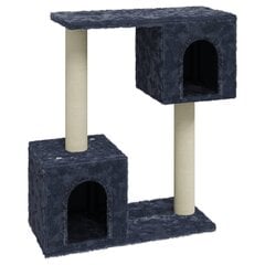 vidaXL kaķu māja ar sizala stabiem nagu skrāpēšanai, tumši pelēka, 60cm cena un informācija | vidaXL Zoo preces | 220.lv
