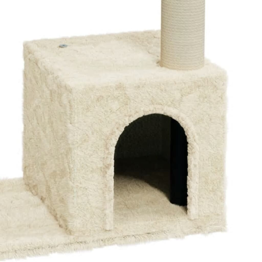 vidaXL kaķu māja ar sizala stabiem nagu skrāpēšanai, krēmkrāsas krāsā, 70cm цена и информация | Kaķu mājas, nagu asināmie | 220.lv