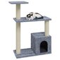 vidaXL kaķu māja ar sizala stabiem nagu skrāpēšanai, gaiši pelēka, 70cm цена и информация | Kaķu mājas, nagu asināmie | 220.lv
