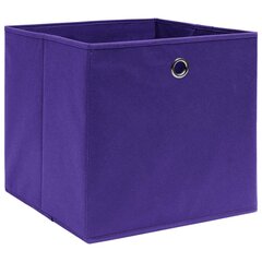 Uzglabāšanas kastes vidaXL, 10 gab, violetas, 28x28x28cm, neausts materiāls cena un informācija | Veļas grozi un mantu uzglabāšanas kastes | 220.lv