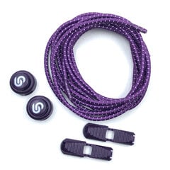Bodypride apaļas gumijas šņores, violeta, ar atstarotājiem, 120 cm cena un informācija | Līdzekļi apģērbu un apavu kopšanai | 220.lv
