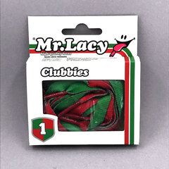 Mr.Lacy Clubbies плоский шнур, зеленый/красный, 130 см цена и информация | Для ухода за обувью и одеждой | 220.lv