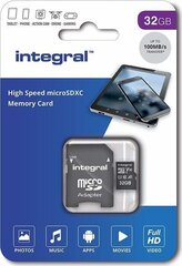 Карта памяти 32ГБ, Integral INMSDH32G - 100V10 цена и информация | Карты памяти для мобильных телефонов | 220.lv