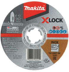 Диск отрезной E-00418 125 х 1,2 мм, X-LOCK (A60T), INOX Makita цена и информация | Пилы, циркулярные станки | 220.lv