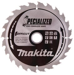 E-01909 T.C.T. Zāģripa EFFICUT 235X2.2X30mm 20° T24 Makita cena un informācija | Zāģi, ripzāģi | 220.lv