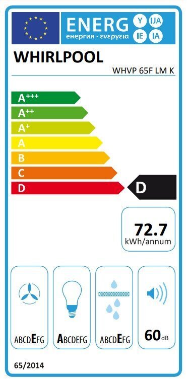 Whirlpool WHVP 65F LM K cena un informācija | Tvaika nosūcēji | 220.lv