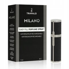 Atkārtoti uzpildāma pudele smaržām Milano - 5 ml (melna) cena un informācija | Kosmētikas somas, spoguļi | 220.lv