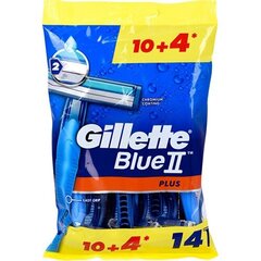 Gillette Blue2 Plus ( 10 + 4 pcs ) - Men's disposable razors цена и информация | Косметика и средства для бритья | 220.lv