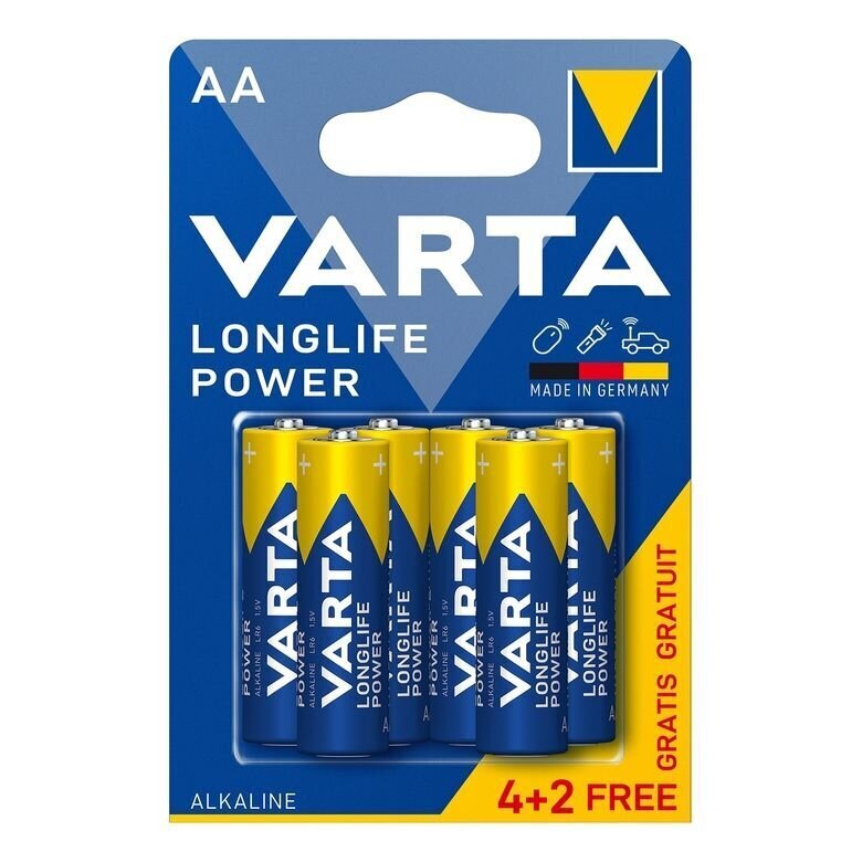 Varta sārma baterijas AA Longlife Power (6gab) cena un informācija | Baterijas | 220.lv