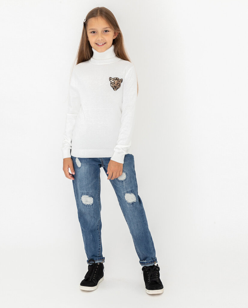 Džemperis ar augstu apkakli meitenēm Gulliver, balts цена и информация | Jakas, džemperi, žaketes, vestes meitenēm | 220.lv
