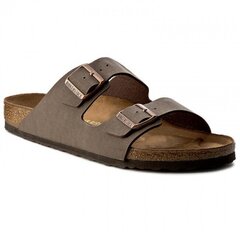 Женские тапочки Birkenstock Arizona Birko-Flor Nubuck / Mocca / Narrow Fit цена и информация | Шлепанцы, тапочки для женщин | 220.lv