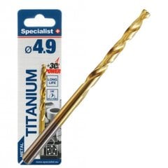 Specialist+ Titanium urbis metālam 4.9mm 1gab. cena un informācija | Rokas instrumenti | 220.lv